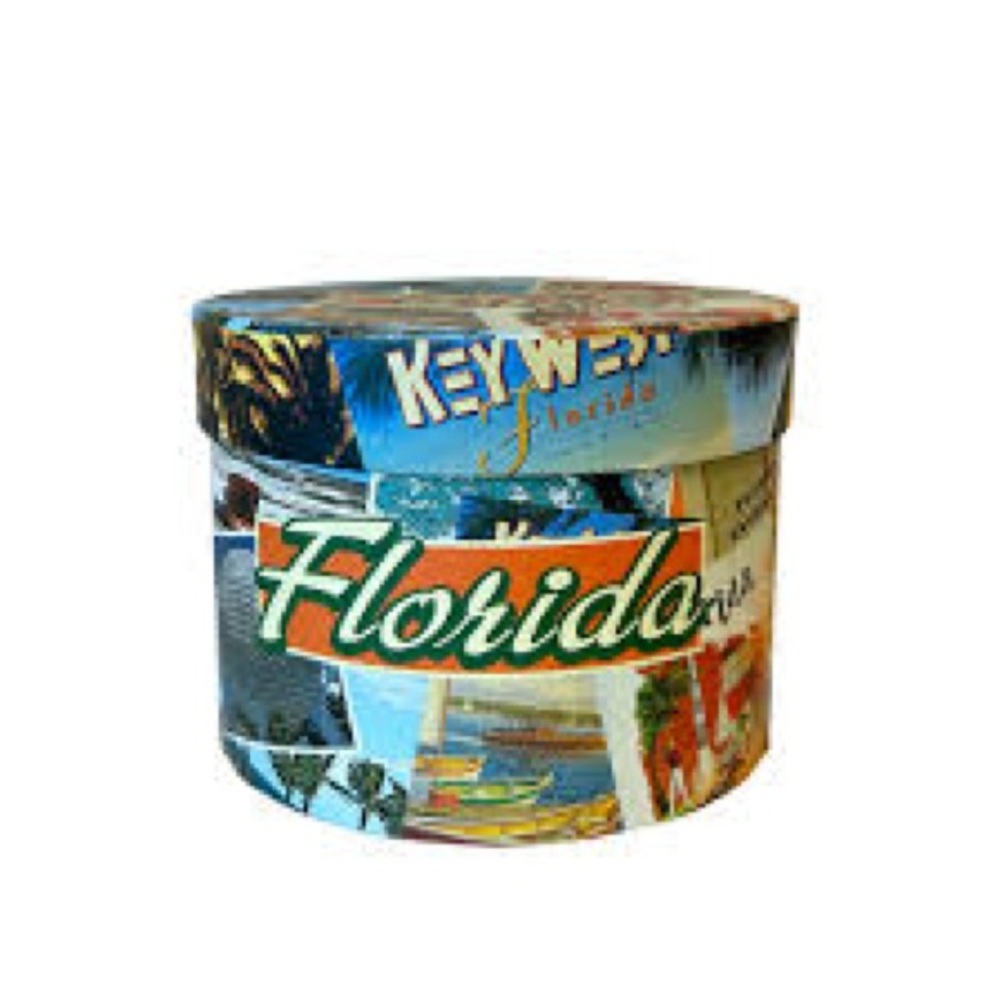 Orlando Florida Tourism Souvenir Gift Trinket Round Box With Lid